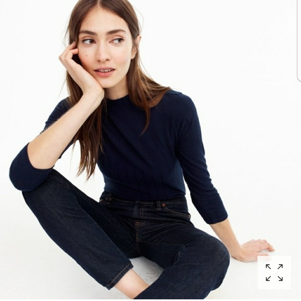 NWT JCrew Ribbed 3/4 length shirt